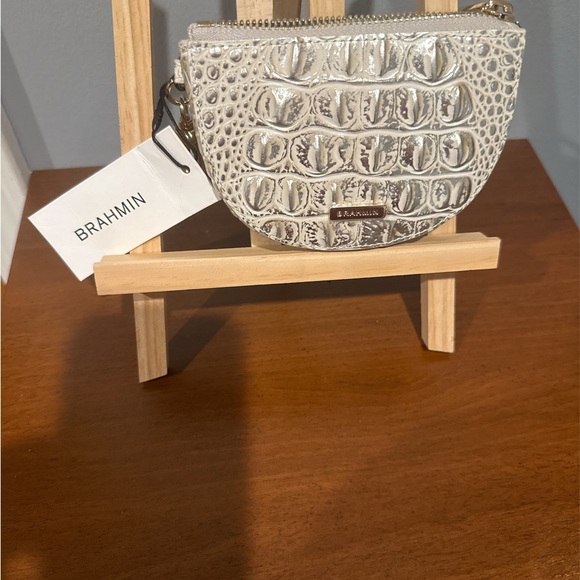 Brahmin Britt Metallic Croc-Embossed Wristlet - Picture 3 of 3